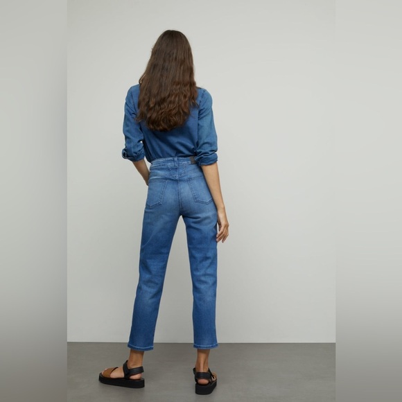 Closed Heritage Pedal Pusher Tapered Cropped Jeans Mid-Blue Size 44 High-Waist - Picture 3 of 16